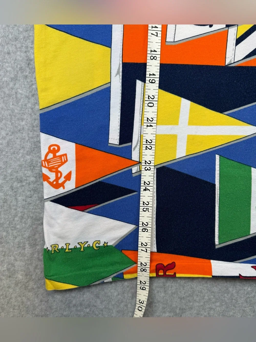 Polo by Ralph Lauren Kids Nautical Flag Print Tee in Blue, Yellow & Red